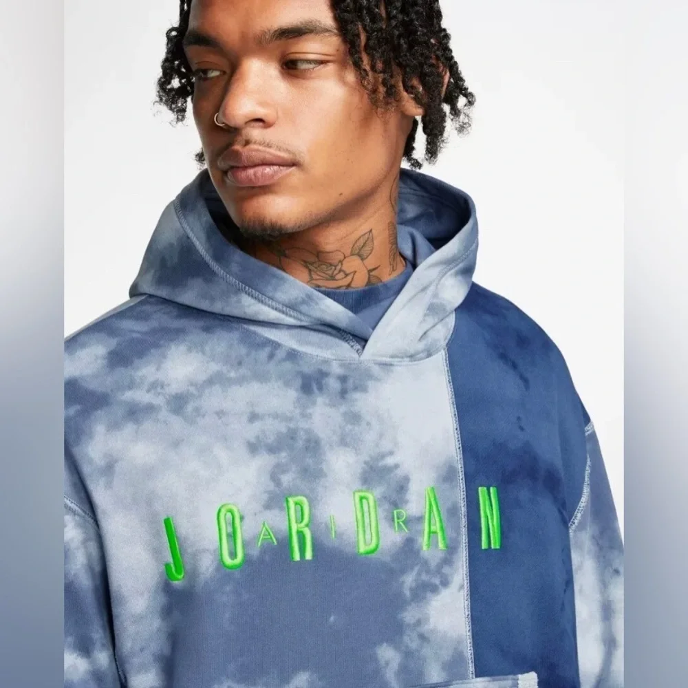 AIR JORDAN Sportswear DNA Pull-Over Hoodie CJ0226-406 Blue/Green‎ Men’s S…